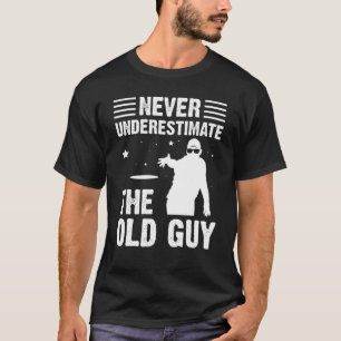 Mens Never Underestimate The Old Guy Disc Golf T-Shirt