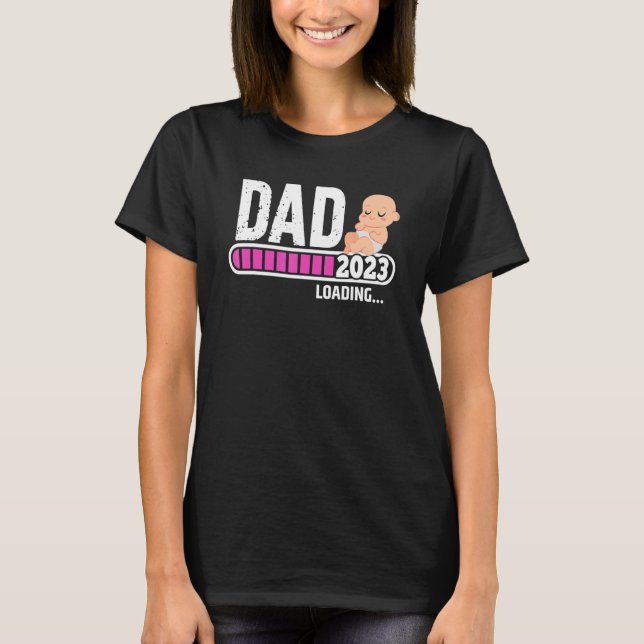 Mens New Dad 1st Time Dad Est 2023 Promoted To Dad T-Shirt (Front)