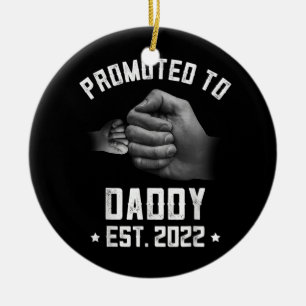Mens New Dad Fun Pregnancy Announcement Promoted Ceramic Ornament