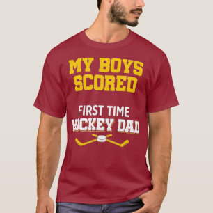 Mens New First Time Dad to Be Playing Hockey T-Shirt
