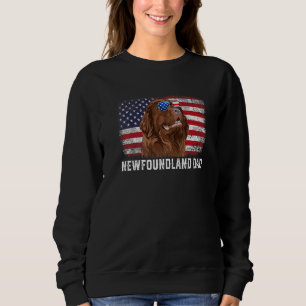 Mens Newfoundland Dad American Flag Father's Day Sweatshirt