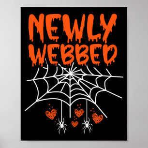 Mens newly webbed halloween newlywed bride and poster