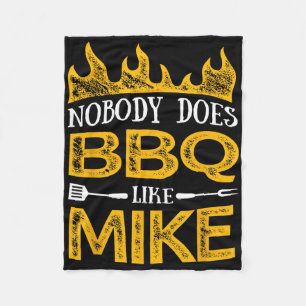 Mens Nobody Does Bbq Like Mike Fleece Blanket