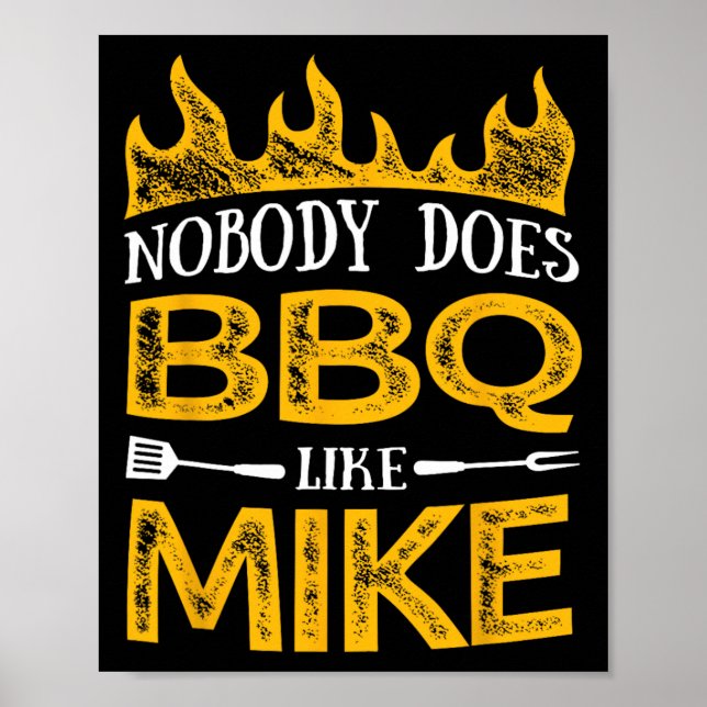 Mens Nobody Does Bbq Like Mike  Poster (Front)