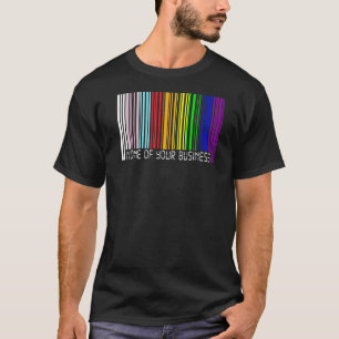 Mens None Of Your Business Unisex Barcode Lgbtq Co T-Shirt