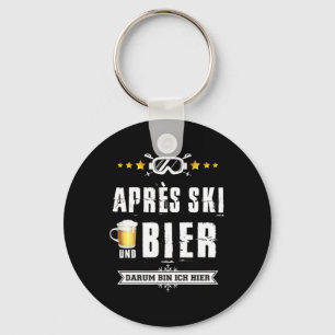 Mens Novelty Apres Ski Party Beer Shirt Skiing Fun Key Ring