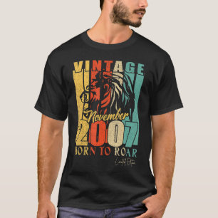 Mens November 2007 15 Year Old Lion 15th Birthday T-Shirt