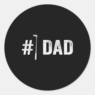 Mens Number One Golf Dad For Fathers Day #1 Daddy Classic Round Sticker