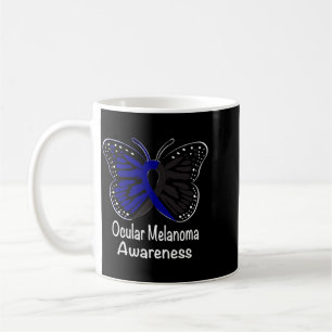 Mens Ocular Melanoma Awareness Warrior Black Blue Coffee Mug