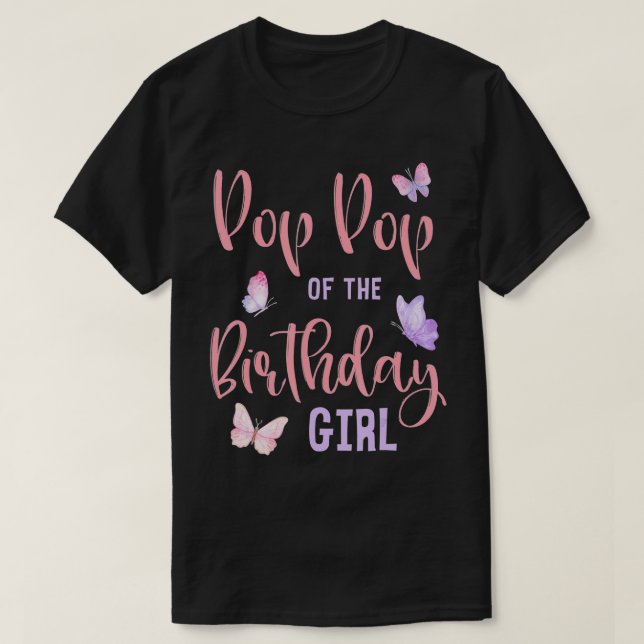 Mens of The Birthday Girl Butterfly Party Matching T-Shirt (Design Front)
