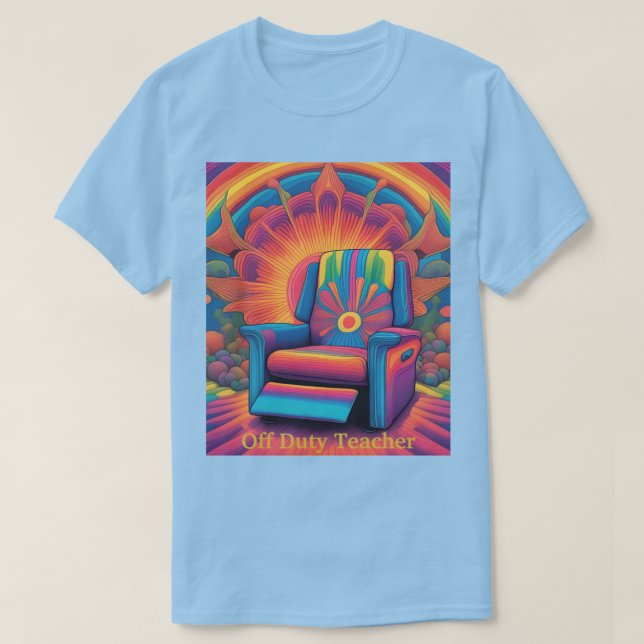 Men's Off Duty Teacher Psychedelic T-Shirt (Design Front)