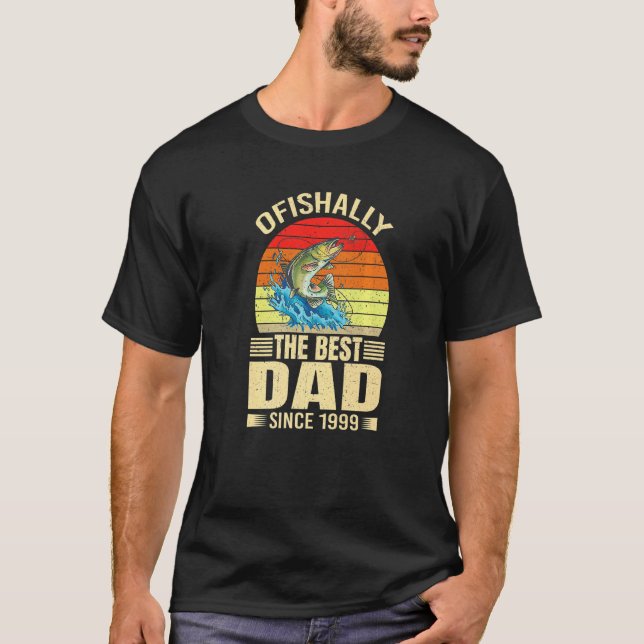 Mens Ofishally The Best Dad Since 1999 Fisher Fath T-Shirt (Front)