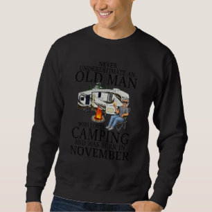 Mens Old Man Camping Trailer Camper Caravan Motorh Sweatshirt