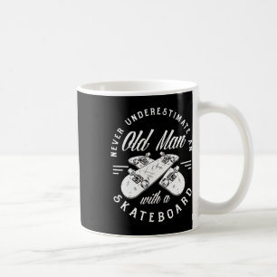 Mens Old Man With Skateboard Skateboarding Skatebo Coffee Mug