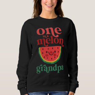 Mens One In A Melon Grandpa Cute Watermelon First Sweatshirt