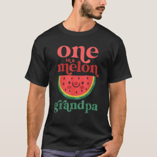 Mens One In A Melon Grandpa Cute Watermelon First  T-Shirt