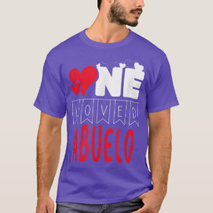 Mens One Loved Abuelo Grandfather Valentine's Day  T-Shirt