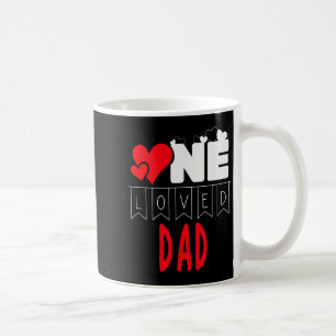 Mens One Loved Dad Valentines Day Graphic Art Coffee Mug