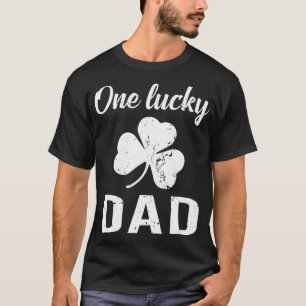Mens One Lucky Dad Shamrock Vintage St Patrick's D T-Shirt