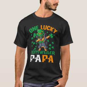 Mens One Lucky Dog Papa Funny Rottweiler Dad St Pa T-Shirt