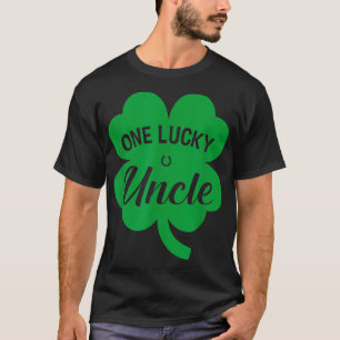 Mens One Lucky Uncle Shamrock Four Leaf Clover St  T-Shirt