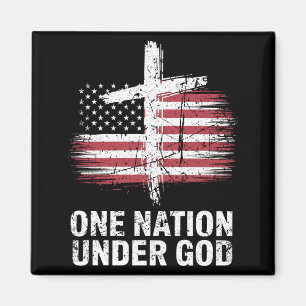 Mens One Nation Under God Aamerican Flag Christian Magnet
