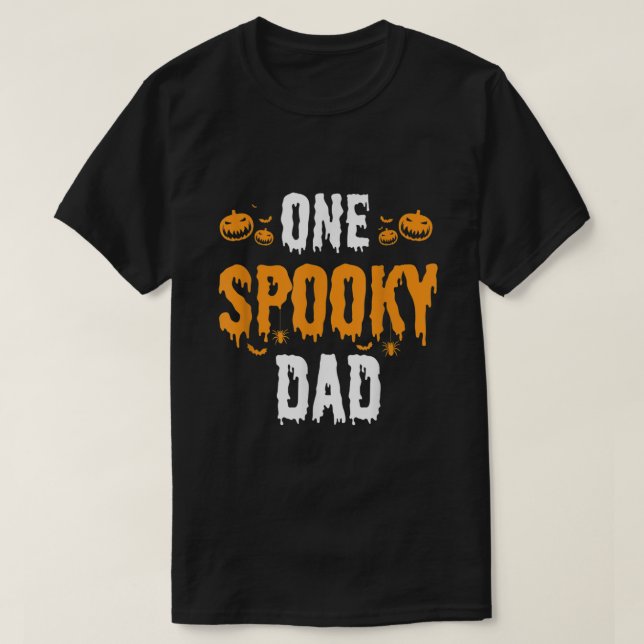 Mens One Spooky Dad Father Matching Family Hallowe T-Shirt (Design Front)