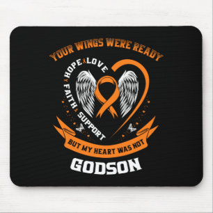 Mens Orange Leukaemia Awareness Godson Childhood Mouse Pad