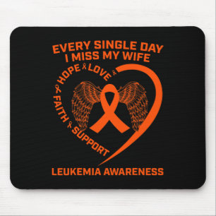 Mens Orange Ribbon Heart Leukemia Awareness In Mem Mouse Pad