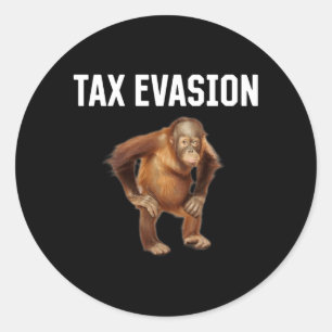 Mens Orangutan Tax Evasion Meme Cringe Cringey Classic Round Sticker