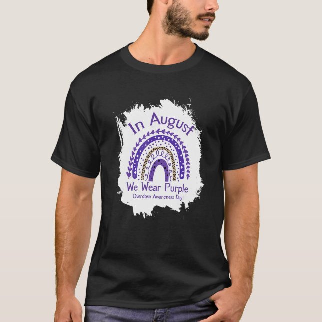 Mens Overdose Awareness Day Purple Rainbow For Men T-Shirt (Front)