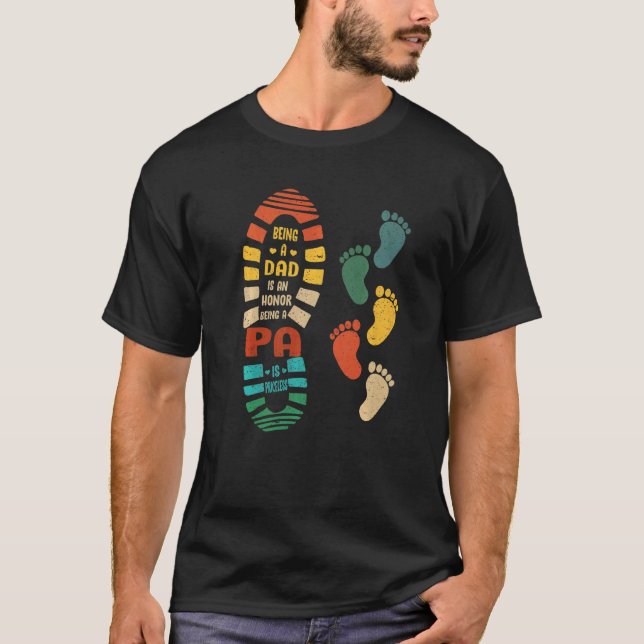Mens Pa  Pa Shoe With Little Footprints  1 T-Shirt (Front)