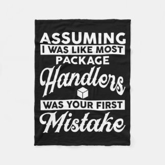 Mens Package Handler Flying Bisonrel - Great Funny Fleece Blanket