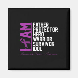 Mens Pancreatic Cancer Awareness I Am Father Hero Magnet