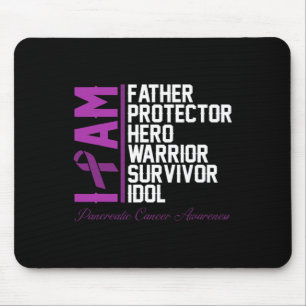 Mens Pancreatic Cancer Awareness I Am Father Hero Mouse Pad