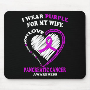 Mens Pancreatic Cancer - I Wear Purple For My Wif Mouse Pad