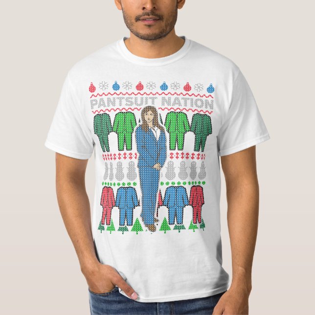 Men's Pantsuit Nation Ugly Xmas Sweater T-Shirt (Front)