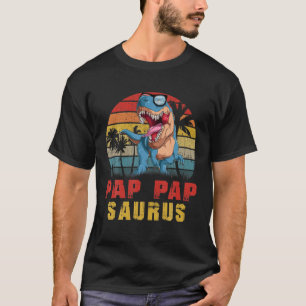 Mens Pap Pap Saurus Dinosaur Funny Pap Papsaurus R T-Shirt