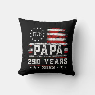 Mens Papa American Flag 250 Years 4th of July Gran Cushion