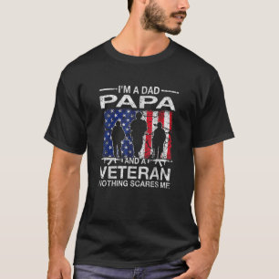 Mens Papa and Veteran Military Fathers Day Gift Pr T-Shirt