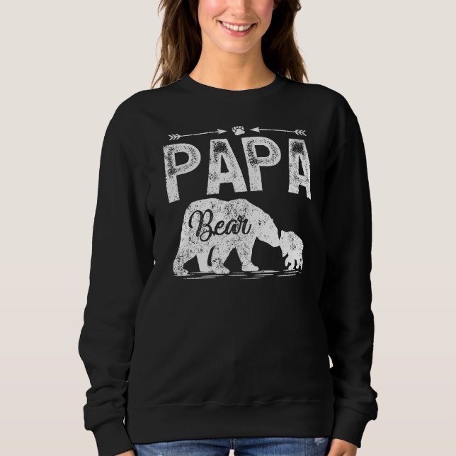 Mens Papa Bear Animal  Matching Papa Bear Father's Sweatshirt (Front)