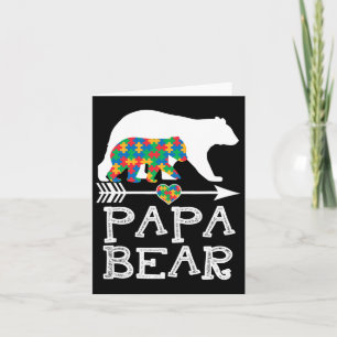 Mens Papa Bear Autism Men Father Daddy Autism Awar Card