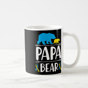Mens Papa Bear Down Syndrome Awareness Proud Dad Coffee Mug