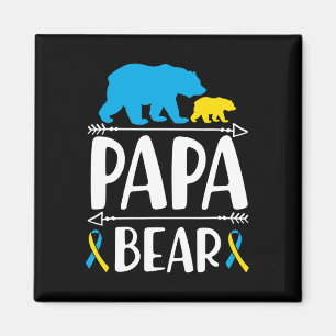 Mens Papa Bear Down Syndrome Awareness Proud Dad Magnet