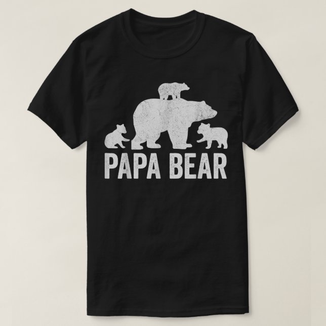 Mens Papa Bear Fathers Day Grandad s, Fun 3 Cub Ki T-Shirt (Design Front)