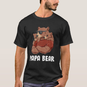 Mens Papa Bear - Papa Of Twins Siblings Daughter S T-Shirt