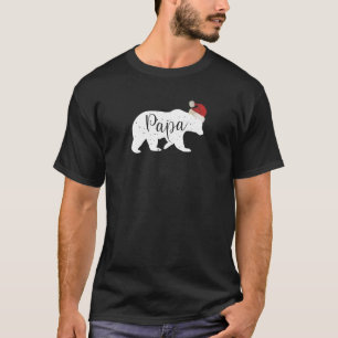 Mens Papa Bear Shirt Christmas Graphic Tee gift