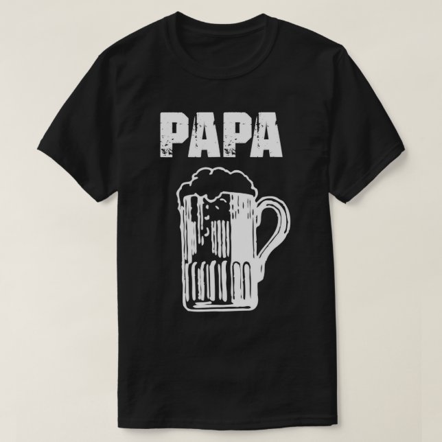 Mens Papa Beer Funny Father's Day T-Shirt (Design Front)