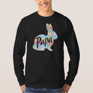 Mens Papa Bunny Rabbit Pastel Plaid Dad Grandpa Ea T-Shirt