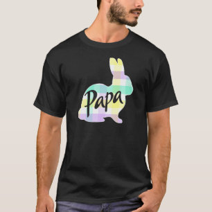 Mens Papa Bunny Rabbit Pastel Plaid Dad Grandpa Ea T-Shirt